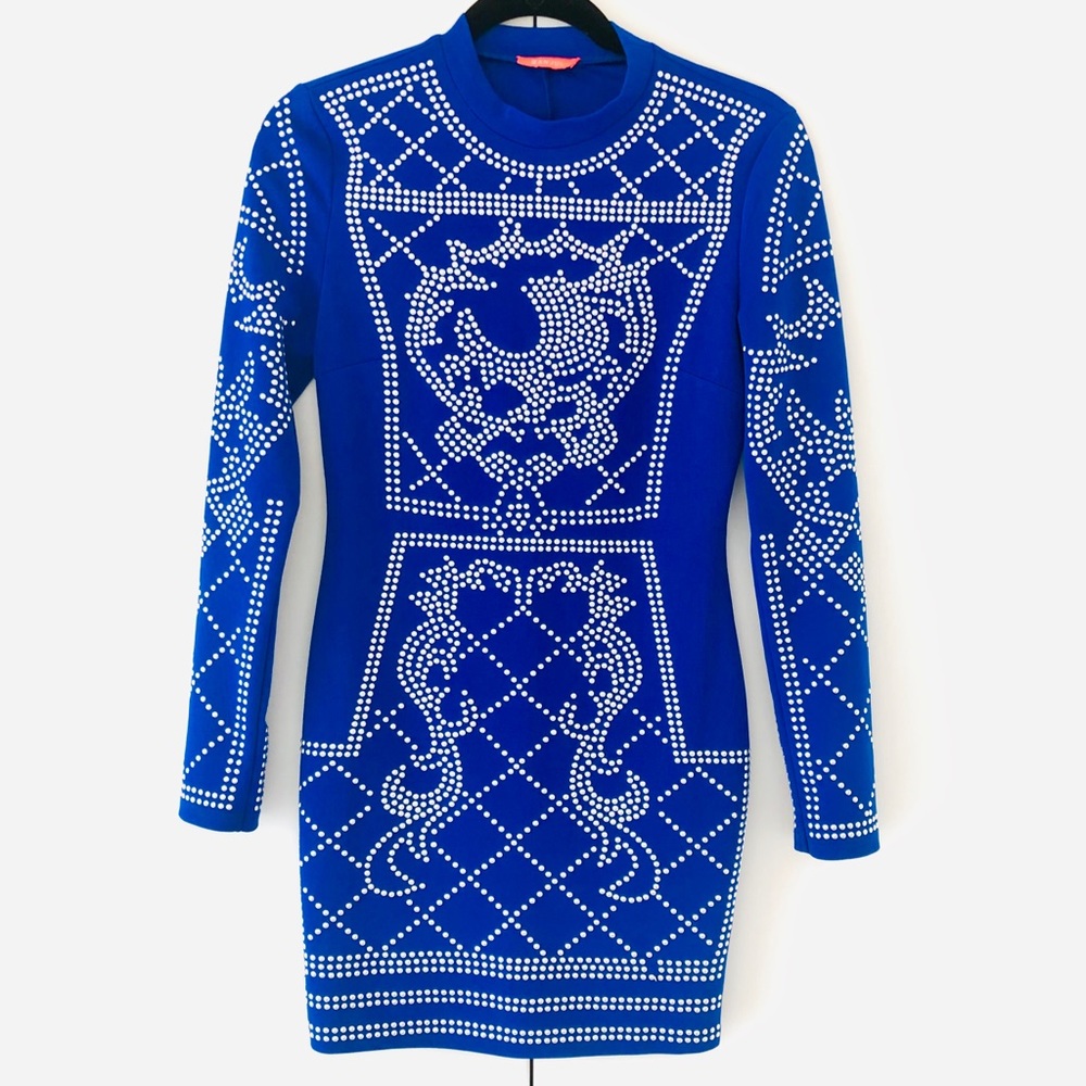 Like new Fashion Nova royal blue studded dress